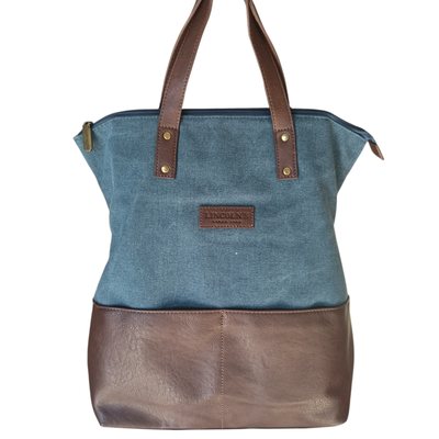 Bolso cartera de lona combinado
