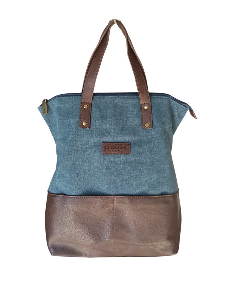 Bolso cartera de lona combinado